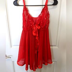 NWOT Red Sheer Babydoll Lingerie Size 20